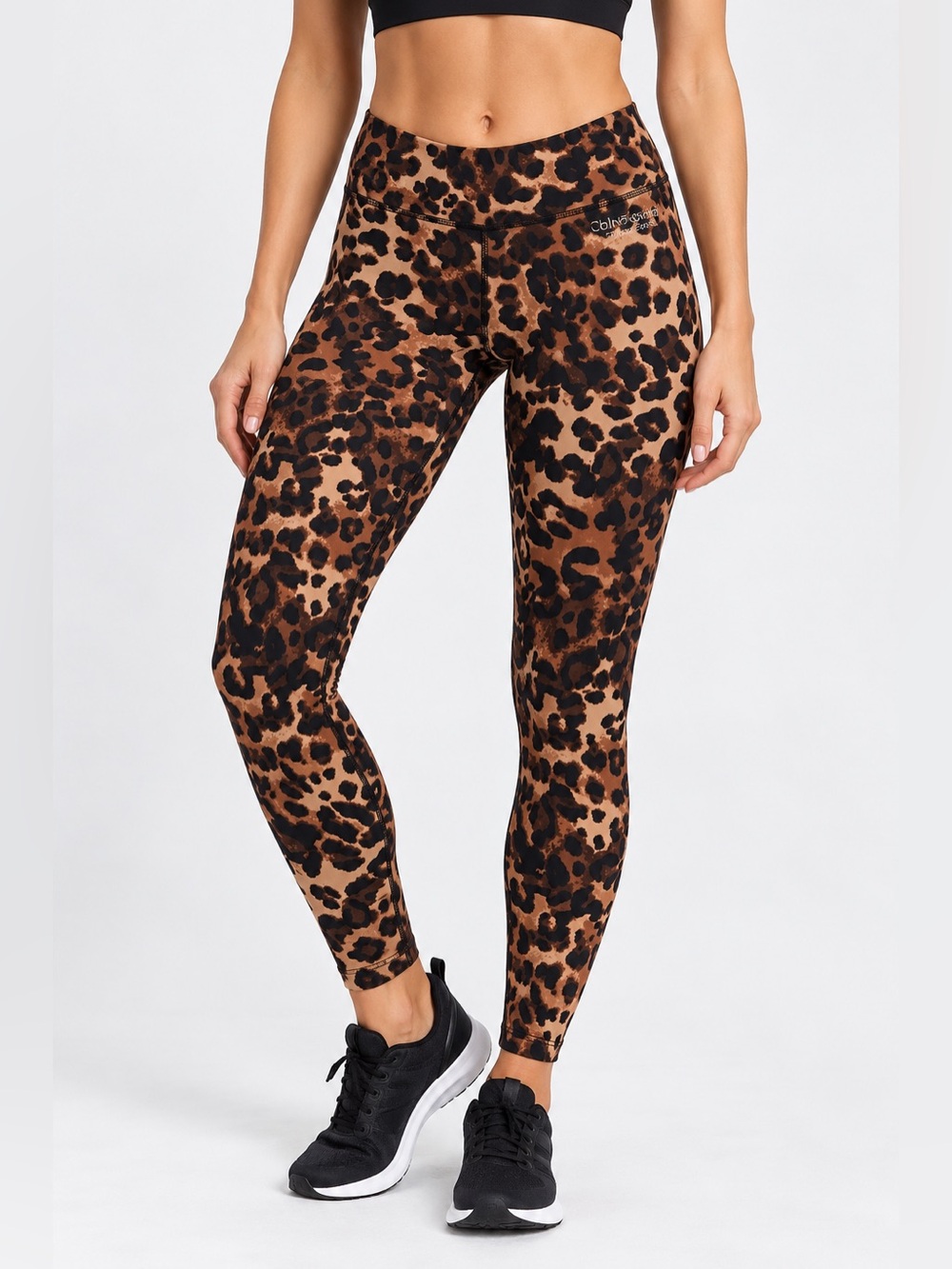 Calvin Klein women Brown and Black Leopard-Print Performance Pants